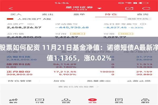 股票如何配资 11月21日基金净值：诺德短债A最新净值1.1365，涨0.02%