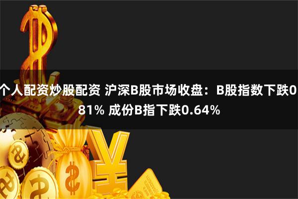 个人配资炒股配资 沪深B股市场收盘：B股指数下跌0.81% 成份B指下跌0.64%